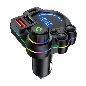 JOIRIDE® Bluetooth FM oddajnik za avto, prostoročno telefoniranje, Bluetooth 5.3, USB QC 3.0, USB-C PD 20 W, 12–24 V | FMONIC