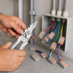 HOME & MARKER® Vzvodni kabelski priključki 50 kosov, 450 V, 32 A, za hitro povezovanje električnih žic, s snemalcem izolacije | QUICKCONX