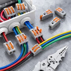 HOME & MARKER® Vzvodni kabelski priključki 50 kosov, 450 V, 32 A, za hitro povezovanje električnih žic, s snemalcem izolacije | QUICKCONX