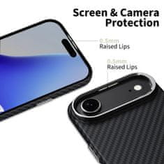 Tech-protect Ion Carbon MagSafe ovitek za iPhone 17 Air, črna/srebro