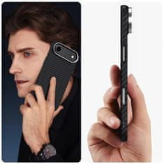 Tech-protect Ion Carbon MagSafe ovitek za iPhone 17 Air, črna/srebro