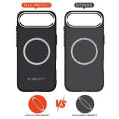Tech-protect Ion Carbon MagSafe ovitek za iPhone 17 Air, črna/srebro