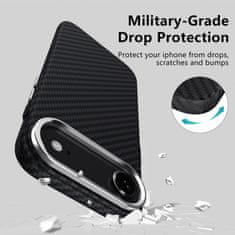 Tech-protect Ion Carbon MagSafe ovitek za iPhone 17 Air, črna/srebro
