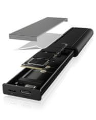 IcyBox IB-1807MT-C31 ohišje za 1x M.2 NVMe SSD z vmesnikom USB 3.2 Gen 2 Type-C in zaščito pred pisanjem