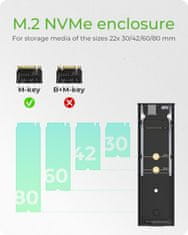IcyBox IB-1807MT-C31 ohišje za 1x M.2 NVMe SSD z vmesnikom USB 3.2 Gen 2 Type-C in zaščito pred pisanjem