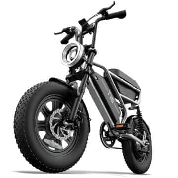 UNBRANDED URLIFE T16 srebrno zložljivo električno kolo 16", 250 W, baterija 48 V 13 Ah, široke pnevmatike in polno vzmetenje