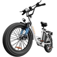 UNBRANDED URLIFE E20 belo mestno električno kolo 20 × 3", 250 W, baterija 48 V 13 Ah, do 25 km/h in do 65 km dosega