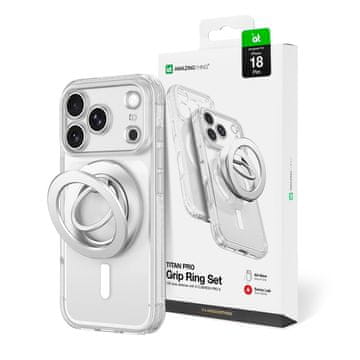 Titan AmazingThing Titan Pro Lens Ring Set ovitek za iPhone 18 Pro z MagSafe obročem - prozoren