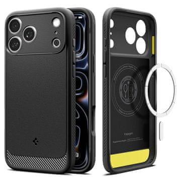Spigen Spigen Rugged Armor MagSafe ovitek za iPhone 18 Pro / 17 Pro - Mat črna