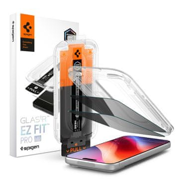 Spigen Spigen Glas.tR EZ Fit Pro HD folija za iPhone 18 Pro - 2 kos, zaščita zasebnosti