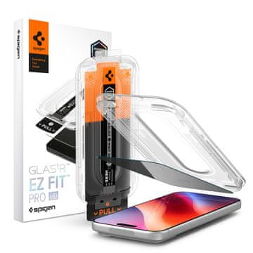 Spigen Spigen Glas.tR EZ Fit Pro HD folija za iPhone 18 Pro - 2 kos, zaščita zasebnosti
