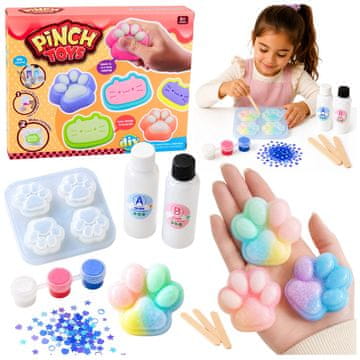 slomart LEAN TOYS Komplet za ustvarjanje gniotkov - Kocia Łapka, 44 el.