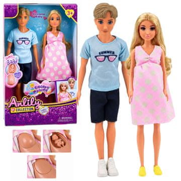 slomart LEAN TOYS Družina Anlily z nosečo mamo, očetom in dojenčkom