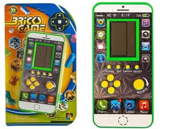 slomart LEAN TOYS Elektronska igra Tetris v obliki mobilnega telefona, zelena