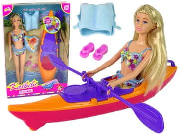 slomart LEAN TOYS set lutke z dodatki in oranžnim kajakom
