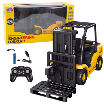 slomart LEAN TOYS RC viličar, 2.4G, s paleto, rumena