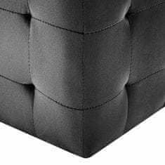 Vidaxl Tabure 2 kosa črn 30x30x30 cm žametno blago