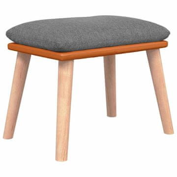 Vidaxl Stolček za noge svetlo siv 45x29,5x35 cm blago in umetno usnje