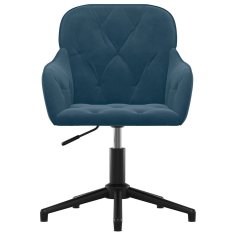 Vidaxl Vrtljiv jedilni stol 2 kosa moder žamet