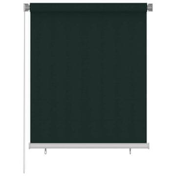 Vidaxl Zunanja rolo senčila 125 (Š) x 140 (V) cm temno zelena HDPE