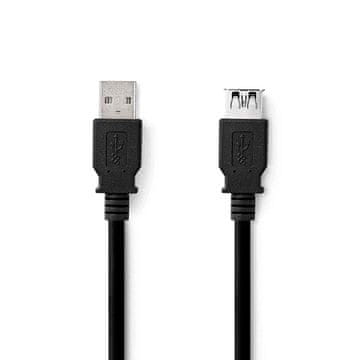 Nedis USB kabel | USB 3.2 Gen 1 | USB-A moški | USB-A ženski | 5 Gbps | Ponikljano | 3,00 m | Okrogla | PVC | Črna | Oznaka