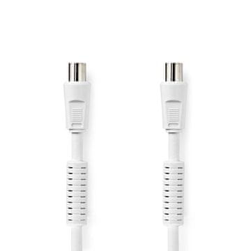 Nedis Koaksialni kabel | IEC (koaksialni) moški | IEC (koaksialni) ženski | Ponikljano | 120 dB | 75 ohmov | Štirje ščiti | 1,00 m | Okrogla | PVC | Bela | Oznaka