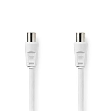 Nedis Koaksialni kabel | IEC (koaksialni) moški | IEC (koaksialni) moški | Ponikljano | 90 dB | 75 ohmov | Dvojno zaščiten | 3,00 m | Okrogla | PVC | Bela | Oznaka