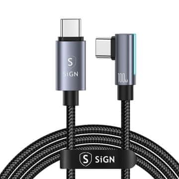 Sign Kabel USB-C na USB-C 1,2 m, 100 W - črn