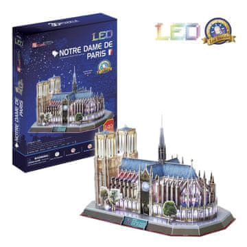 Sparkys 3D sestavljanka Notre Dame de Paris z LED-lučjo – 144 kosov