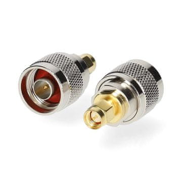 Nedis Adapter SMA | SMA moški | N moški | Pozlačeno | 50 ohmov | Naravnost | Baker | Zlato/srebrno | 2 kos. | Škatla