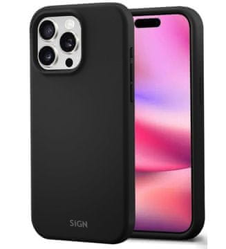 Sign Tekoči silikonski ovitek za iPhone 16 Pro - črn