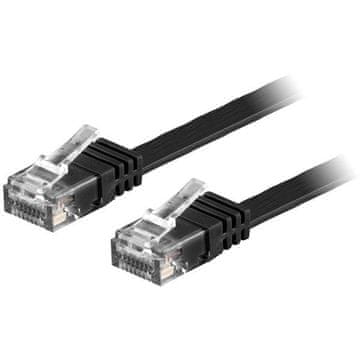 DELTACO DELTACO Flat 3m, Omrežni kabel, črn