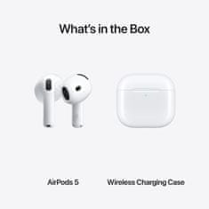 Apple AirPods 5 slušalke, Wireless Charging Case (mkft4zm/a)