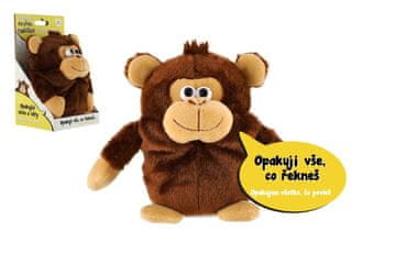 Teddies Govoreča opica Tonička, ki ponavlja besede, 18 cm