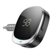 Hoco Hoco AUX-Bluetooth-adapter z 3,5-mm priključkom in zaslonom E80, črn