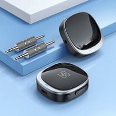 Hoco Hoco AUX-Bluetooth-adapter z 3,5-mm priključkom in zaslonom E80, črn