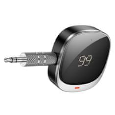 Hoco Hoco AUX-Bluetooth-adapter z 3,5-mm priključkom in zaslonom E80, črn