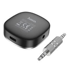 Hoco Hoco AUX-Bluetooth-adapter z 3,5-mm priključkom in zaslonom E80, črn
