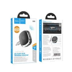 Hoco Hoco AUX-Bluetooth-adapter z 3,5-mm priključkom in zaslonom E80, črn