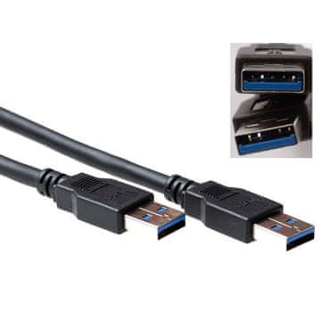 ACT SB3010 USB 3.2 A male to USB A male 0,5m črna SuperSpeed