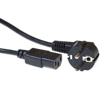 ACT AK5010 napajalni kabel omrežni konektor Schuko CEE 7/7 moški (kotni) - C13 IEC 60320 2,5 m črn