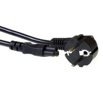 ACT AK5024 napajalni kabel omrežni konektor Schuko CEE 7/7 moški (kotni) - C5 IEC 3m črn