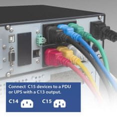 ACT AK5339 C14 - C15 3 m Visokotemperaturni omrežni napajalni kabel črn