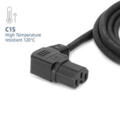 ACT AK5347 Napajalni kabel omrežni konektor Schuko CEE 7/7 moški (kotni) - C15 (kotni levi) IEC 60320 1,5 m črn