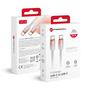FORCELL USB-C–USB-C kabel Forcell F-Energy QC4.0 PD 5A 100 W Gradient 1 m C357 bel 0INT