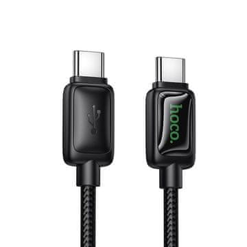Hoco Kabel USB-C na USB-C Hoco 3A 60 W, 1,2 m, z LCD-zaslonom U146, črn