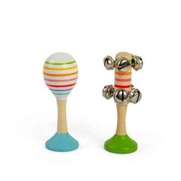 Bigjigs Toys Komplet žogic Rumba modra in zvončki zelena