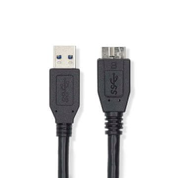 Nedis USB kabel | USB 3.2 Gen 1 | USB-A moški | USB Micro-B moški | 5 Gbps | Ponikljano | 0,50 m | Okrogla | PVC | Črna | Oznaka
