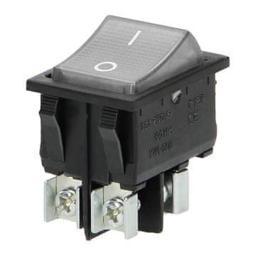 Orno Osvetljeno preklopno stikalo, prozorna tipka, črno ohišje, 20(10)A / 250V