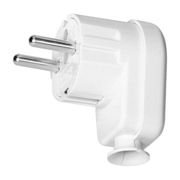 Orno Uni-Schuko kotni vtič 16A, 230V, bel